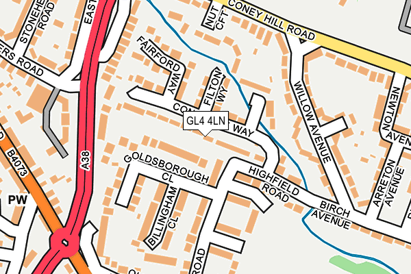 GL4 4LN map - OS OpenMap – Local (Ordnance Survey)