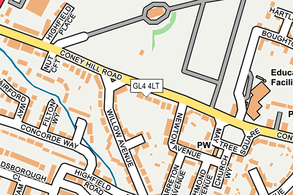 GL4 4LT map - OS OpenMap – Local (Ordnance Survey)