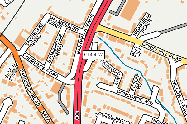 GL4 4LW map - OS OpenMap – Local (Ordnance Survey)