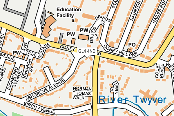 GL4 4ND map - OS OpenMap – Local (Ordnance Survey)