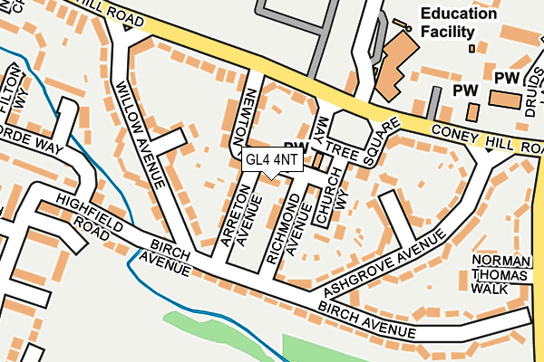 GL4 4NT map - OS OpenMap – Local (Ordnance Survey)