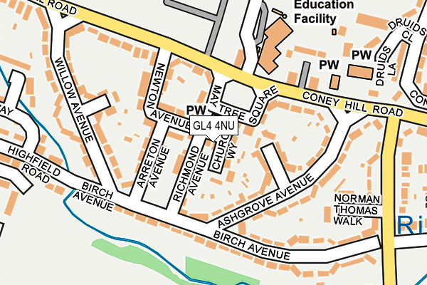 GL4 4NU map - OS OpenMap – Local (Ordnance Survey)