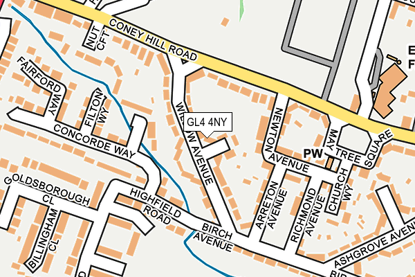 GL4 4NY map - OS OpenMap – Local (Ordnance Survey)