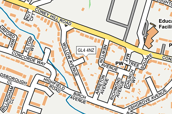 GL4 4NZ map - OS OpenMap – Local (Ordnance Survey)