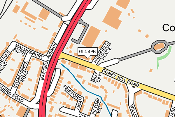 GL4 4PB map - OS OpenMap – Local (Ordnance Survey)