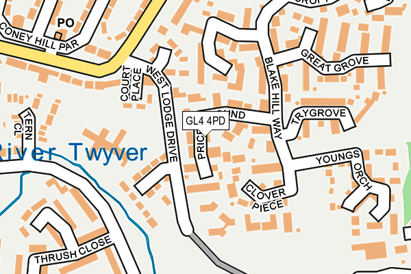 GL4 4PD map - OS OpenMap – Local (Ordnance Survey)