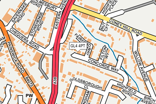 GL4 4PT map - OS OpenMap – Local (Ordnance Survey)