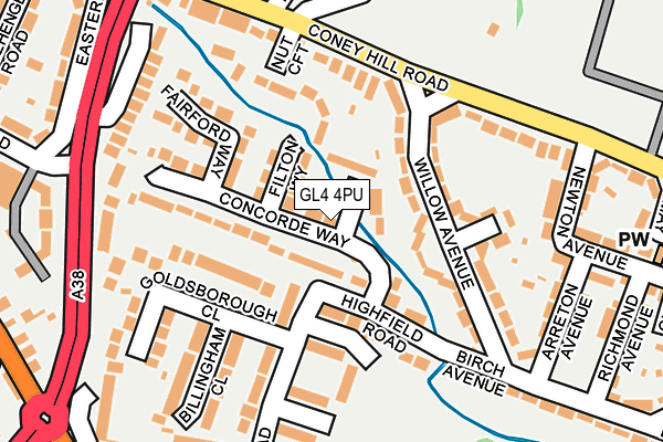 GL4 4PU map - OS OpenMap – Local (Ordnance Survey)