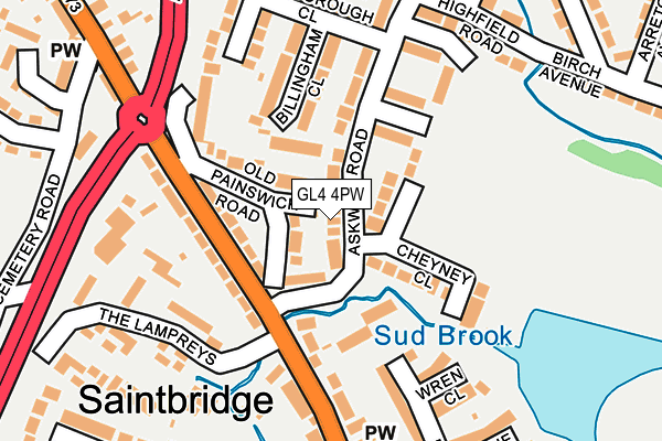 GL4 4PW map - OS OpenMap – Local (Ordnance Survey)