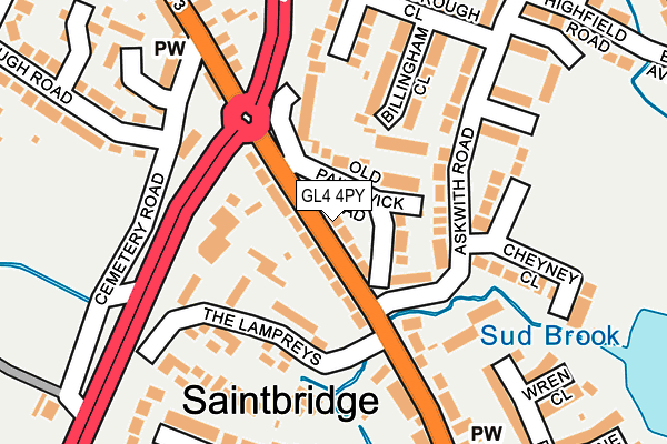 GL4 4PY map - OS OpenMap – Local (Ordnance Survey)