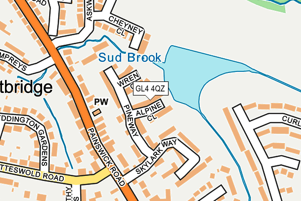 GL4 4QZ map - OS OpenMap – Local (Ordnance Survey)