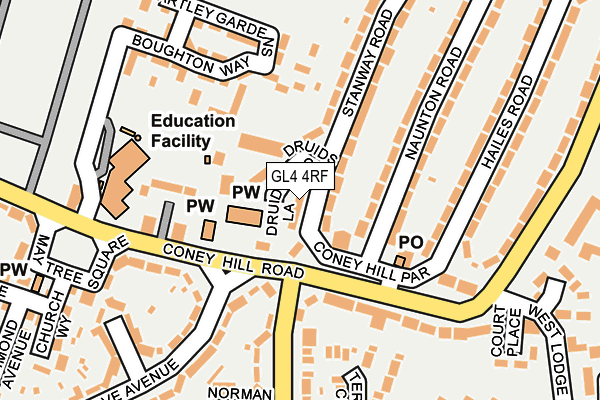 GL4 4RF map - OS OpenMap – Local (Ordnance Survey)