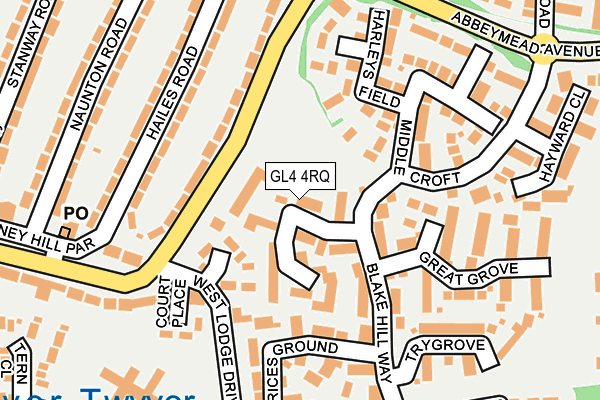 GL4 4RQ map - OS OpenMap – Local (Ordnance Survey)