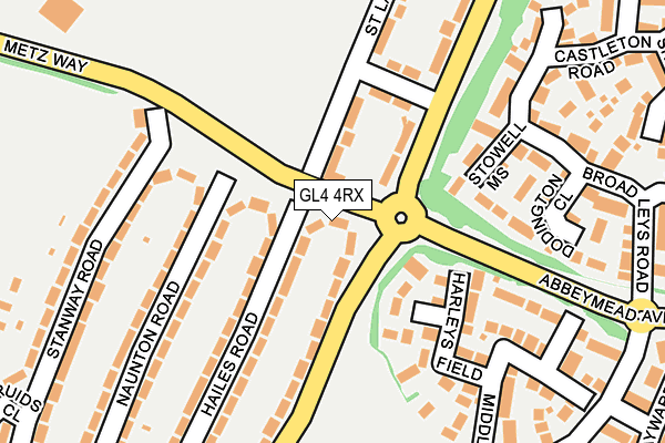 GL4 4RX map - OS OpenMap – Local (Ordnance Survey)