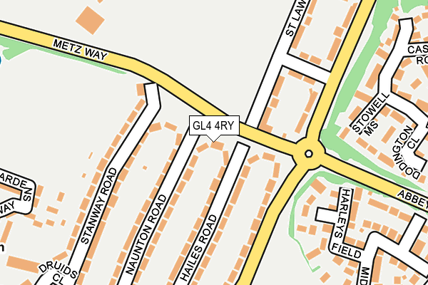 GL4 4RY map - OS OpenMap – Local (Ordnance Survey)