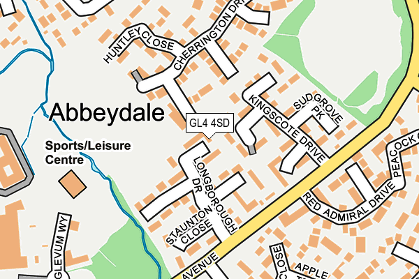 GL4 4SD map - OS OpenMap – Local (Ordnance Survey)