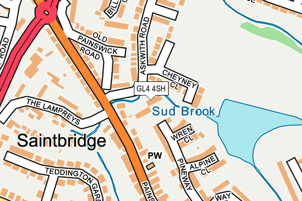 GL4 4SH map - OS OpenMap – Local (Ordnance Survey)