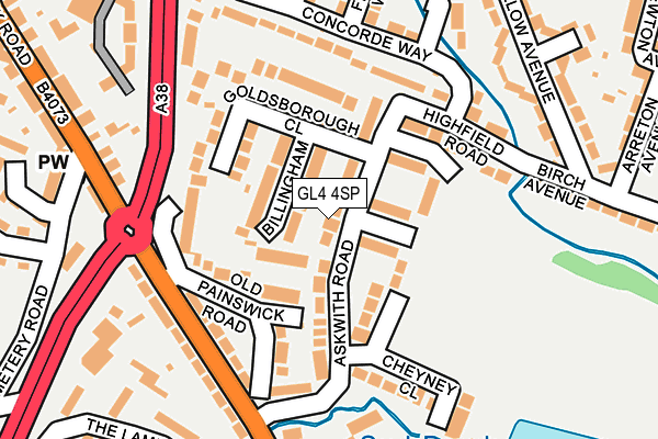 GL4 4SP map - OS OpenMap – Local (Ordnance Survey)