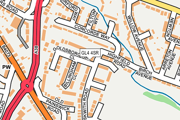 GL4 4SR map - OS OpenMap – Local (Ordnance Survey)