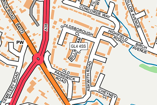 GL4 4SS map - OS OpenMap – Local (Ordnance Survey)