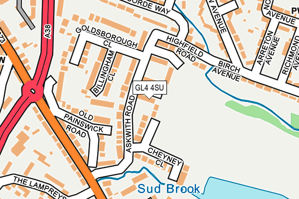 GL4 4SU map - OS OpenMap – Local (Ordnance Survey)