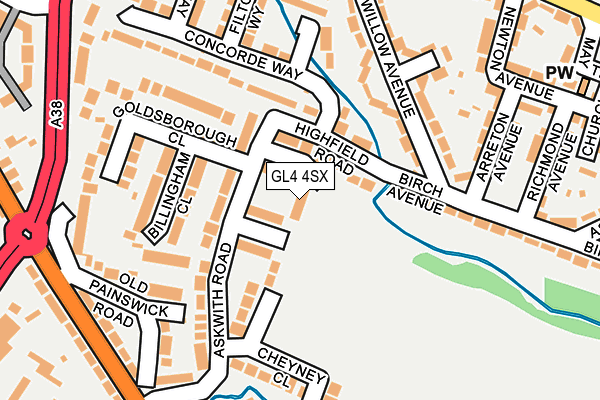 GL4 4SX map - OS OpenMap – Local (Ordnance Survey)