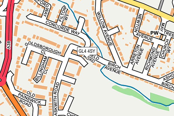 GL4 4SY map - OS OpenMap – Local (Ordnance Survey)