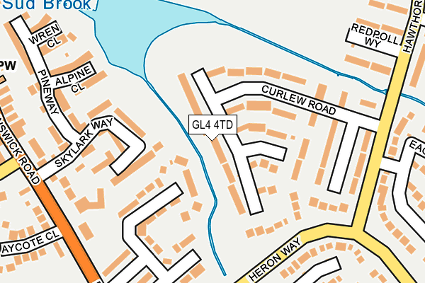 GL4 4TD map - OS OpenMap – Local (Ordnance Survey)