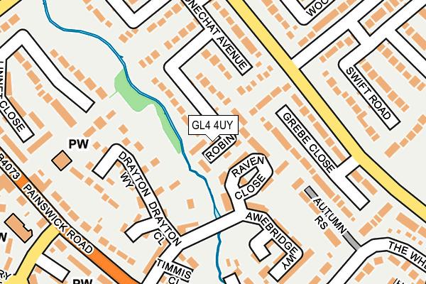 GL4 4UY map - OS OpenMap – Local (Ordnance Survey)