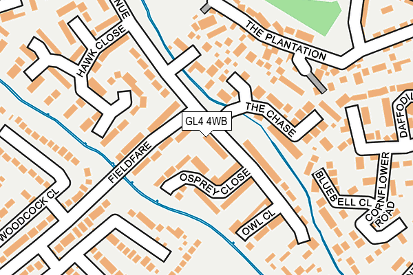 GL4 4WB map - OS OpenMap – Local (Ordnance Survey)