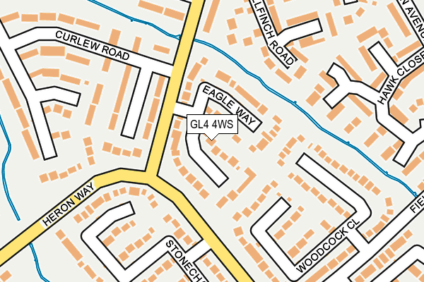 GL4 4WS map - OS OpenMap – Local (Ordnance Survey)