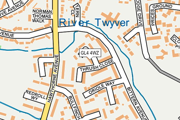 GL4 4WZ map - OS OpenMap – Local (Ordnance Survey)