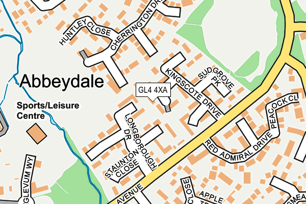 GL4 4XA map - OS OpenMap – Local (Ordnance Survey)