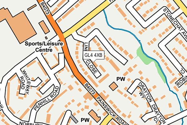 GL4 4XB map - OS OpenMap – Local (Ordnance Survey)