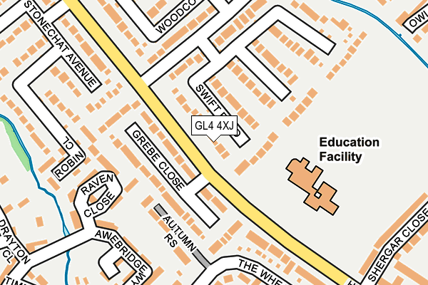 GL4 4XJ map - OS OpenMap – Local (Ordnance Survey)