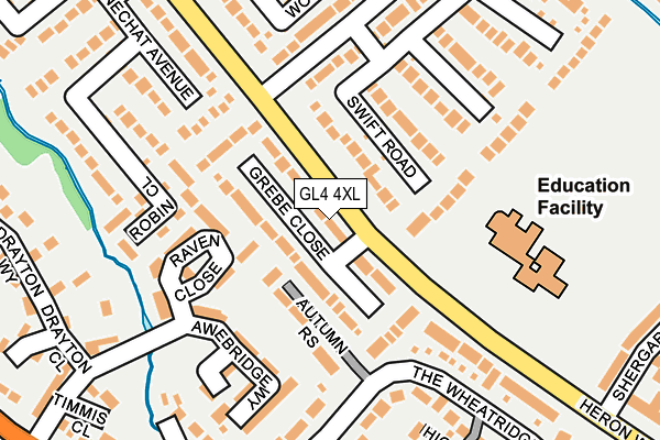 GL4 4XL map - OS OpenMap – Local (Ordnance Survey)