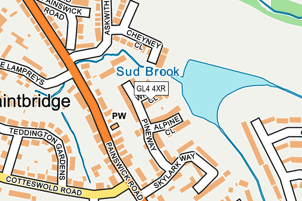 GL4 4XR map - OS OpenMap – Local (Ordnance Survey)