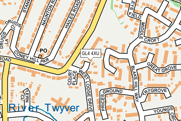 GL4 4XU map - OS OpenMap – Local (Ordnance Survey)