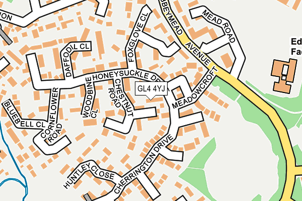 GL4 4YJ map - OS OpenMap – Local (Ordnance Survey)