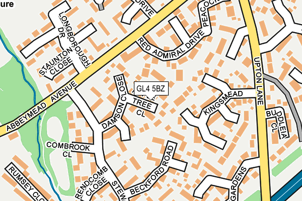 GL4 5BZ map - OS OpenMap – Local (Ordnance Survey)