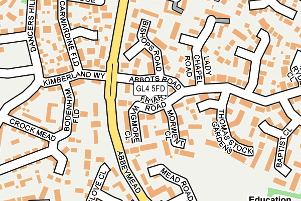 GL4 5FD map - OS OpenMap – Local (Ordnance Survey)