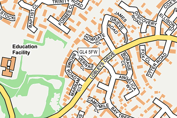 GL4 5FW map - OS OpenMap – Local (Ordnance Survey)