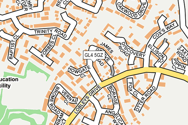 GL4 5GZ map - OS OpenMap – Local (Ordnance Survey)