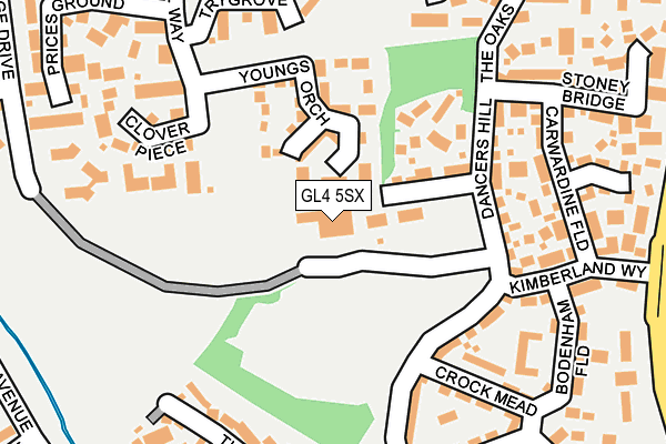 GL4 5SX map - OS OpenMap – Local (Ordnance Survey)