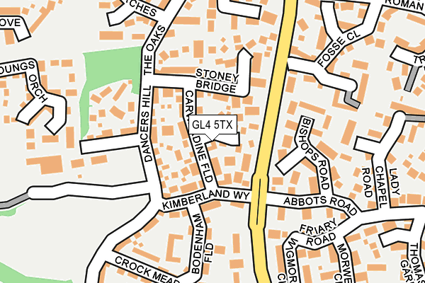 GL4 5TX map - OS OpenMap – Local (Ordnance Survey)