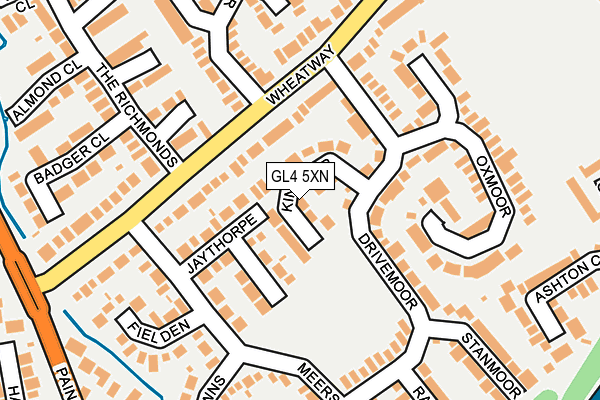GL4 5XN map - OS OpenMap – Local (Ordnance Survey)