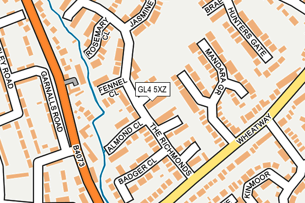 GL4 5XZ map - OS OpenMap – Local (Ordnance Survey)