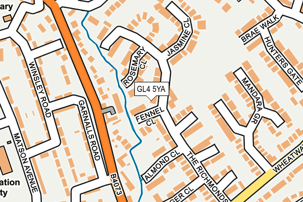 GL4 5YA map - OS OpenMap – Local (Ordnance Survey)