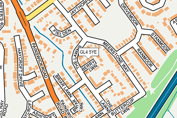 GL4 5YE map - OS OpenMap – Local (Ordnance Survey)