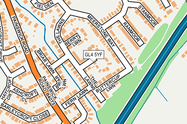 GL4 5YF map - OS OpenMap – Local (Ordnance Survey)